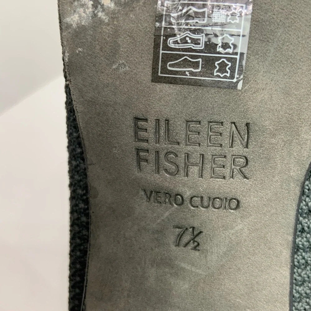 Eileen‎ Fisher Sz 7.5 Kiss Knit Sock Suede Heel Charcoal Gray Pumps Heels Career